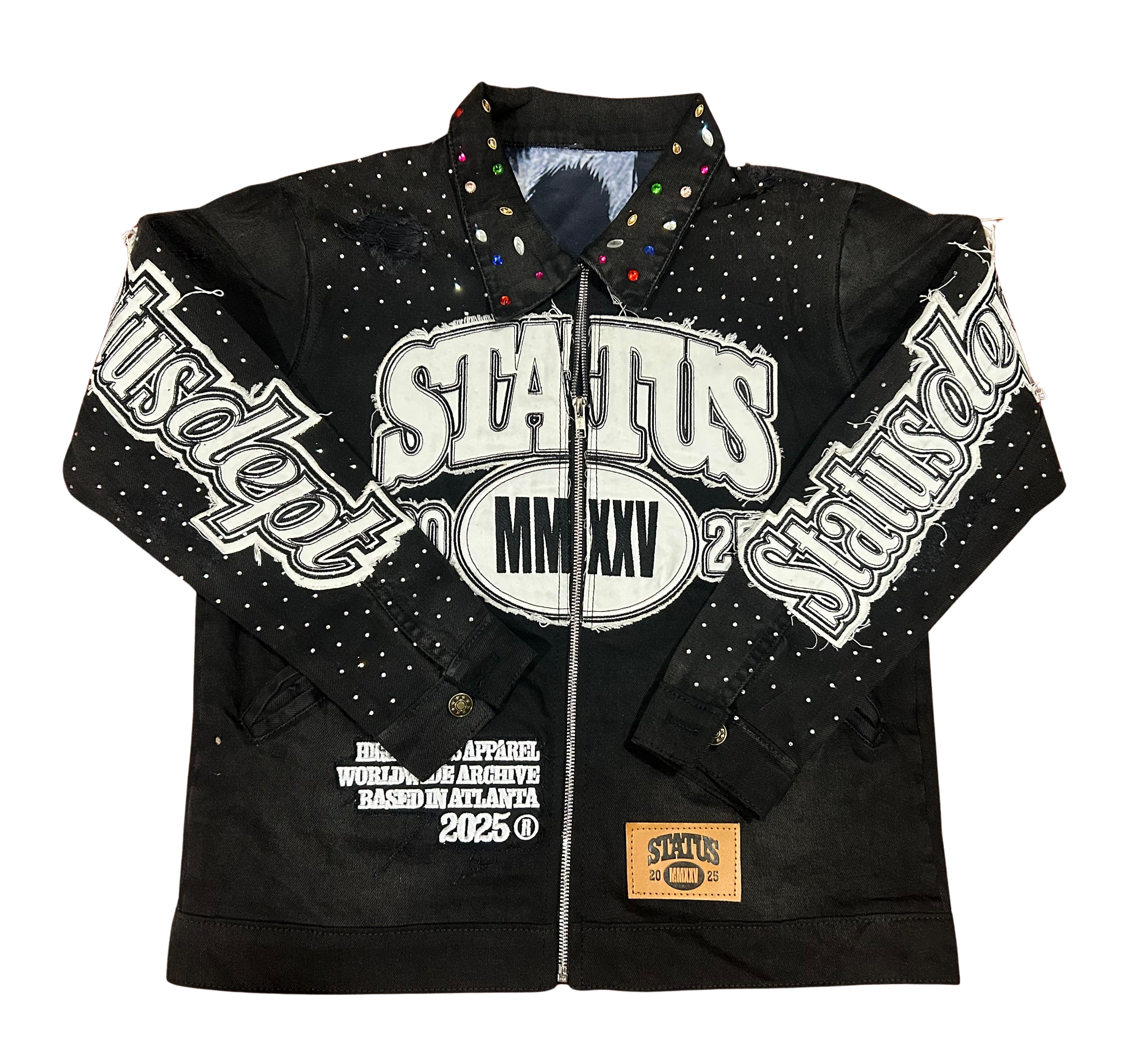 HIGH STATUS RHINESTONES DENIM JACKET