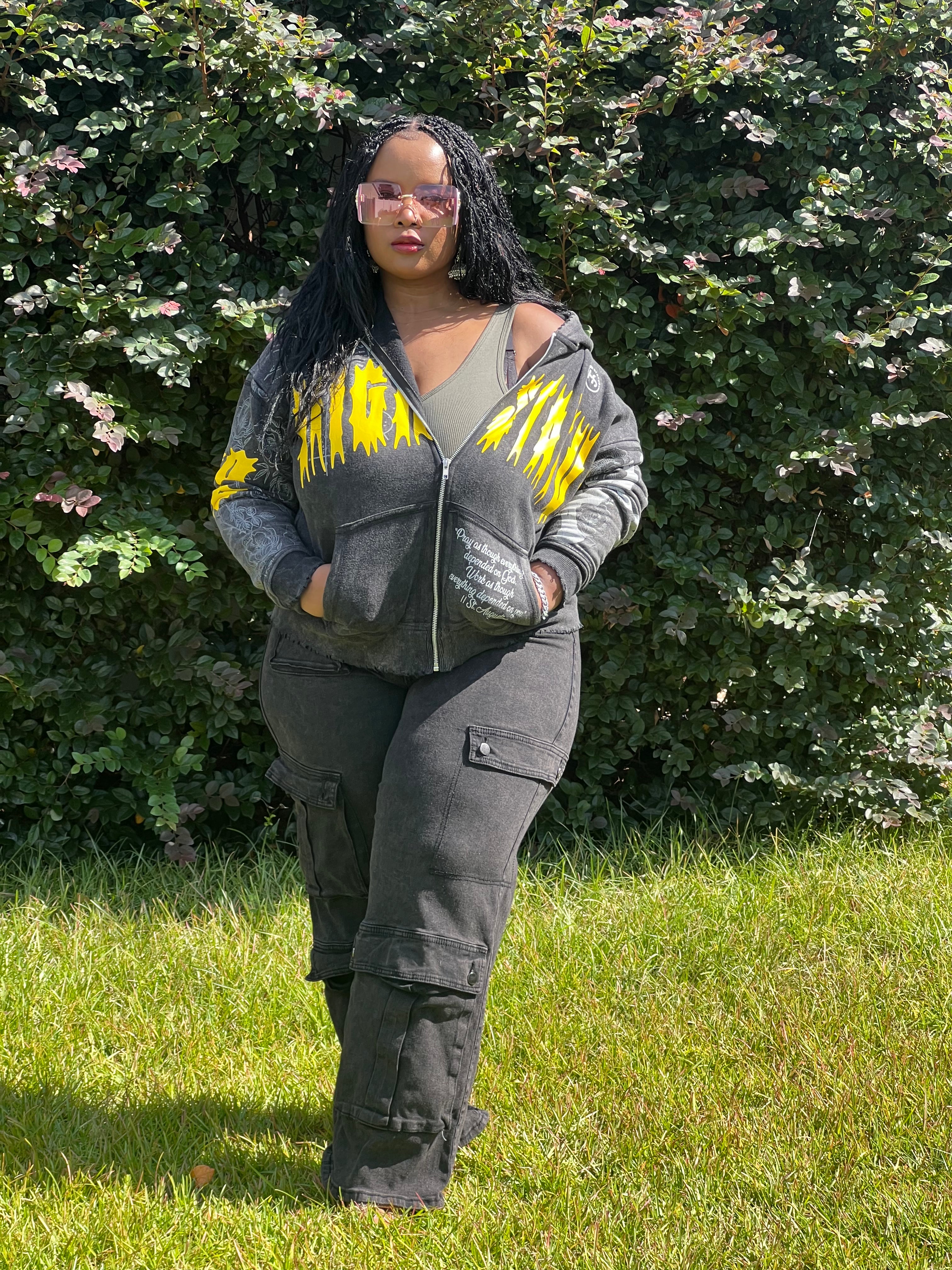 HIGH STATUS ACID WASH DISTRESSED TRACKSUIT