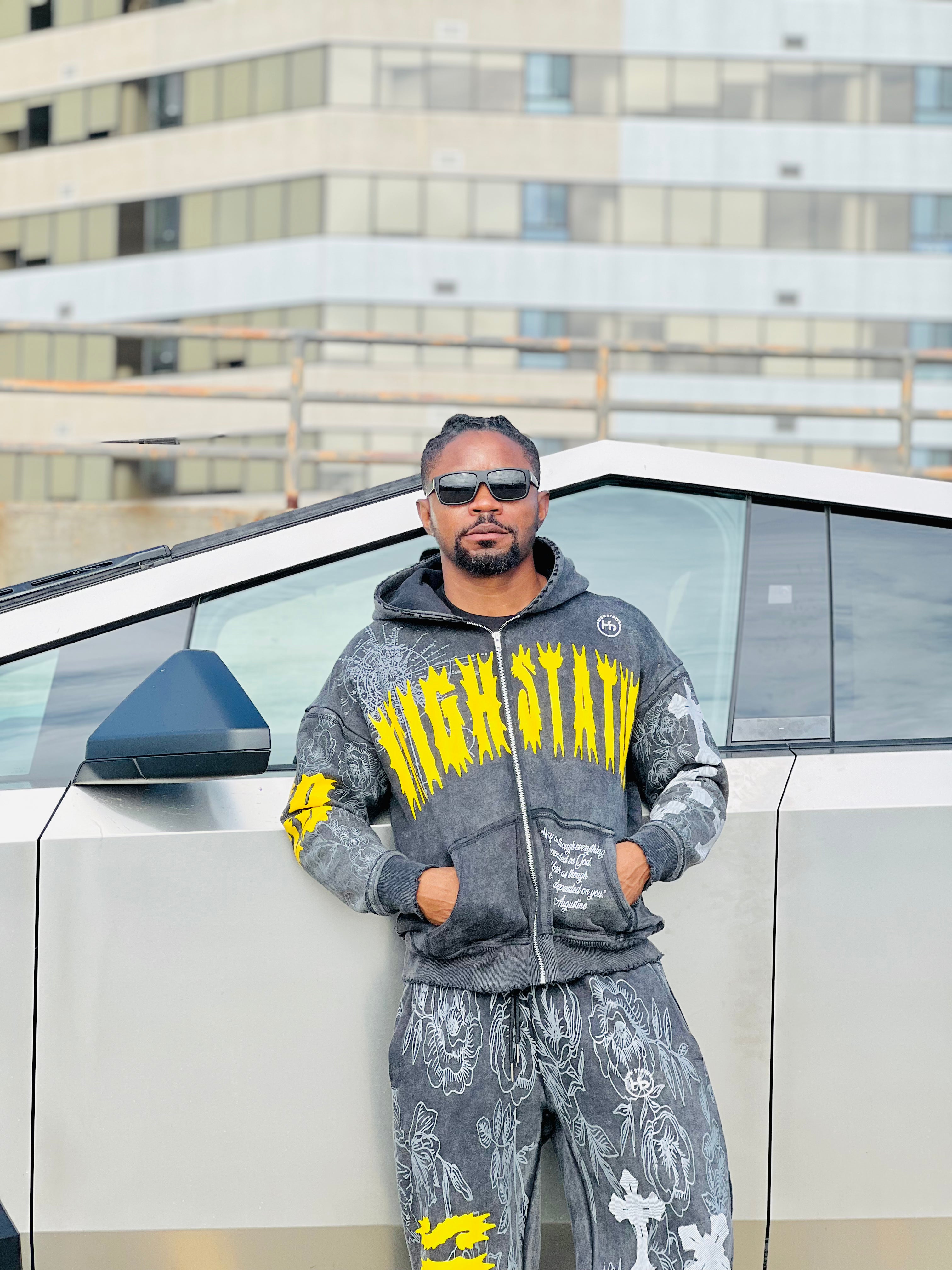 HIGH STATUS ACID WASH DISTRESSED TRACKSUIT