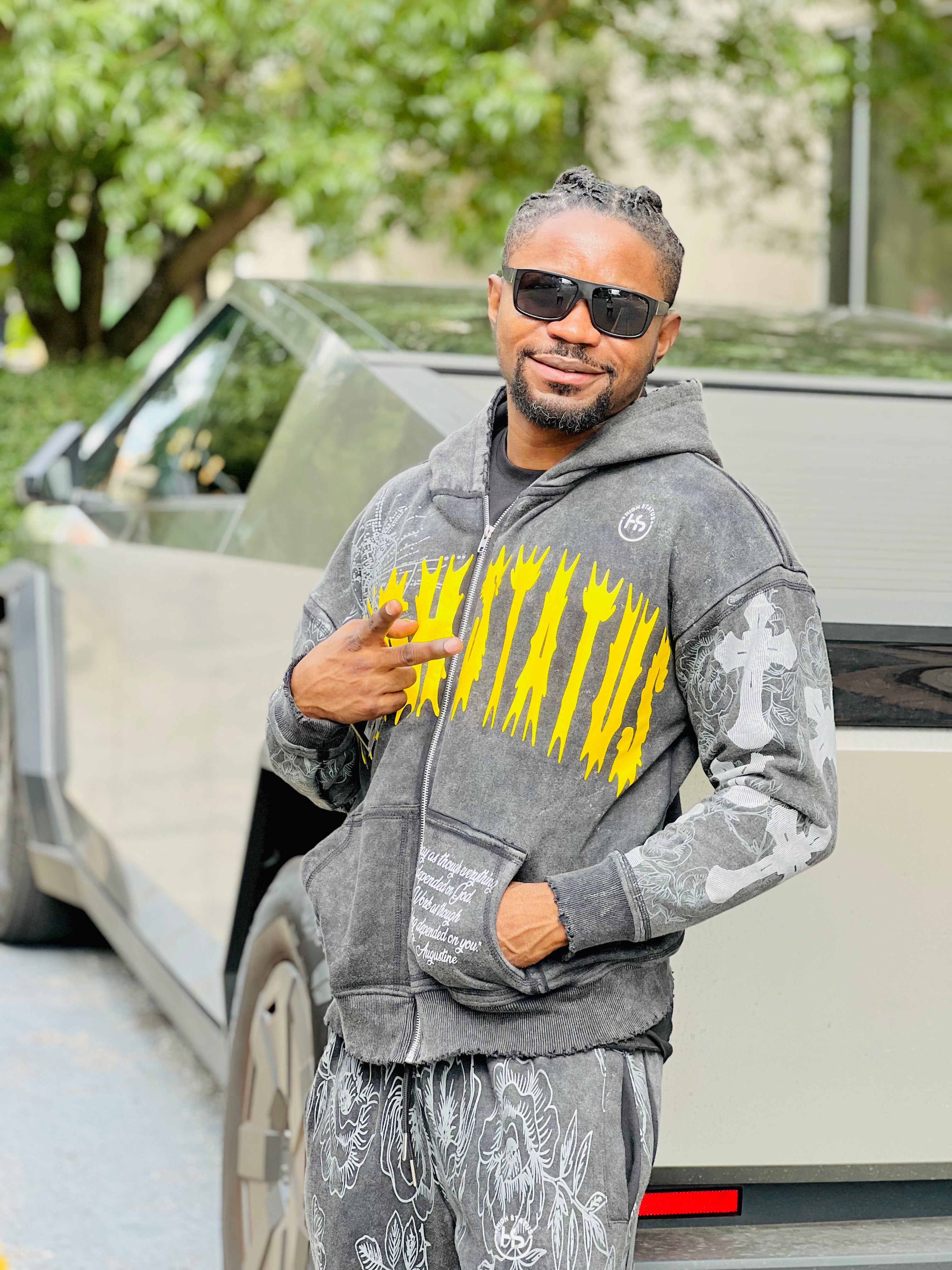 HIGH STATUS ACID WASH DISTRESSED TRACKSUIT