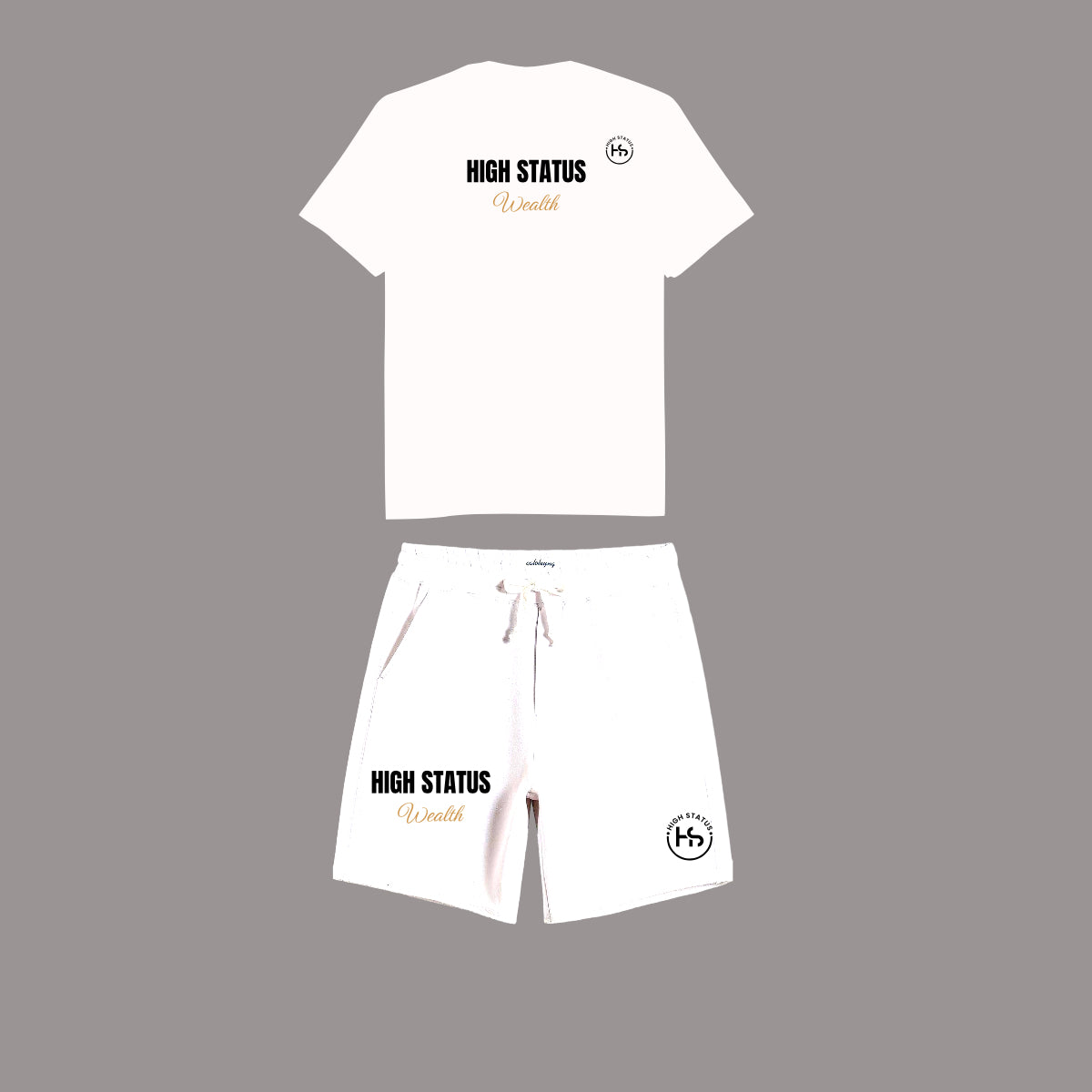 HIGH STATUS WEALTH SHORTS AND SHIRT SET, TRACK SUIT