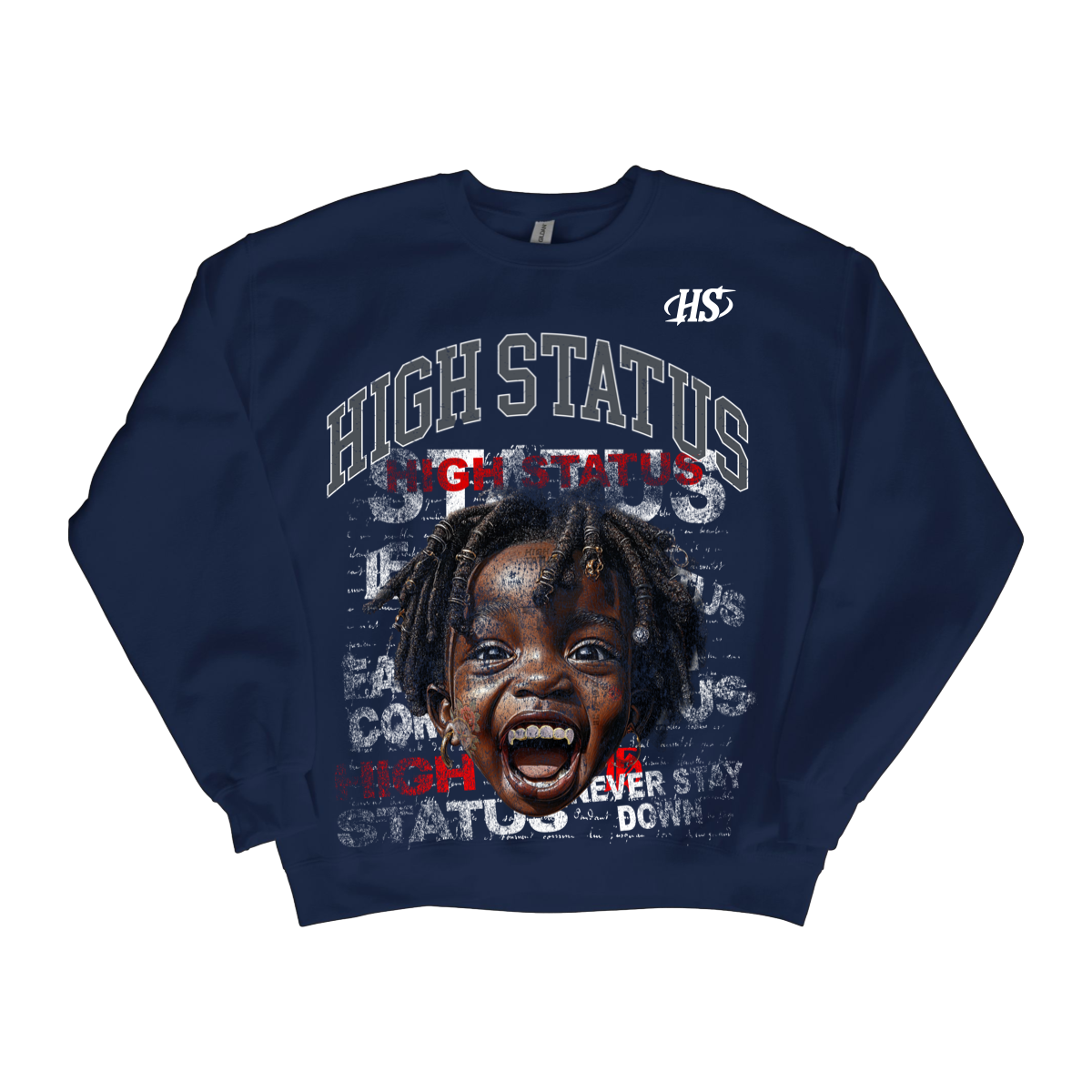 HIGH STATUS "NEVER STAY DOWN" INSPIRATION SWEATER