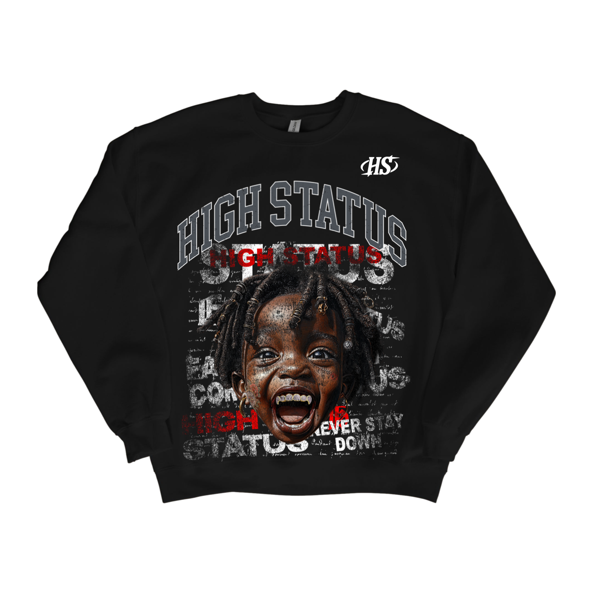 HIGH STATUS "NEVER STAY DOWN" INSPIRATION SWEATER