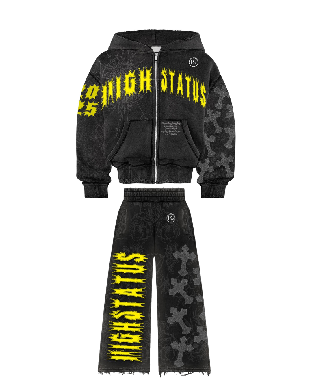 HIGH STATUS ACID WASH DISTRESSED TRACKSUIT