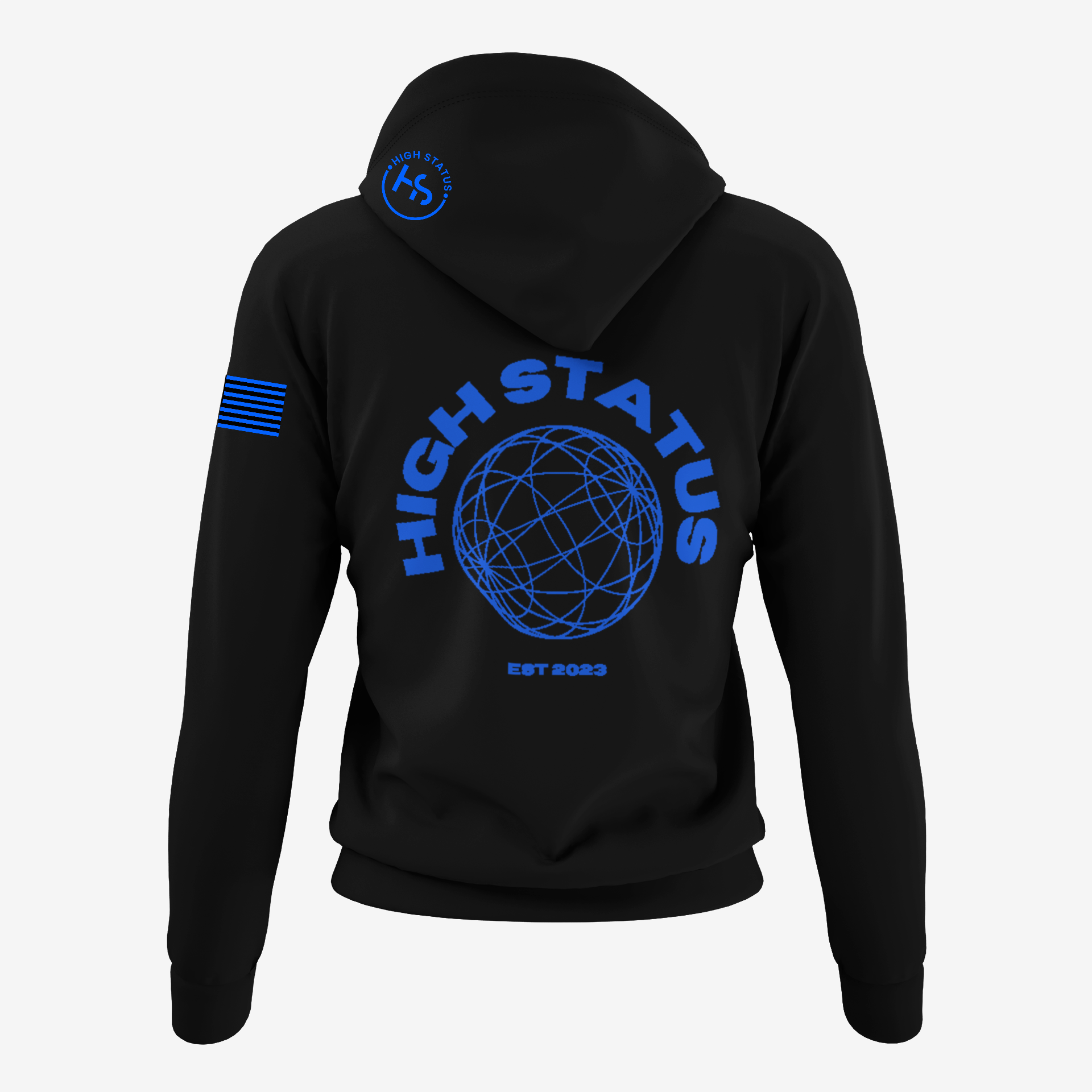 HIGH STATUS BLUE ON BLACK
