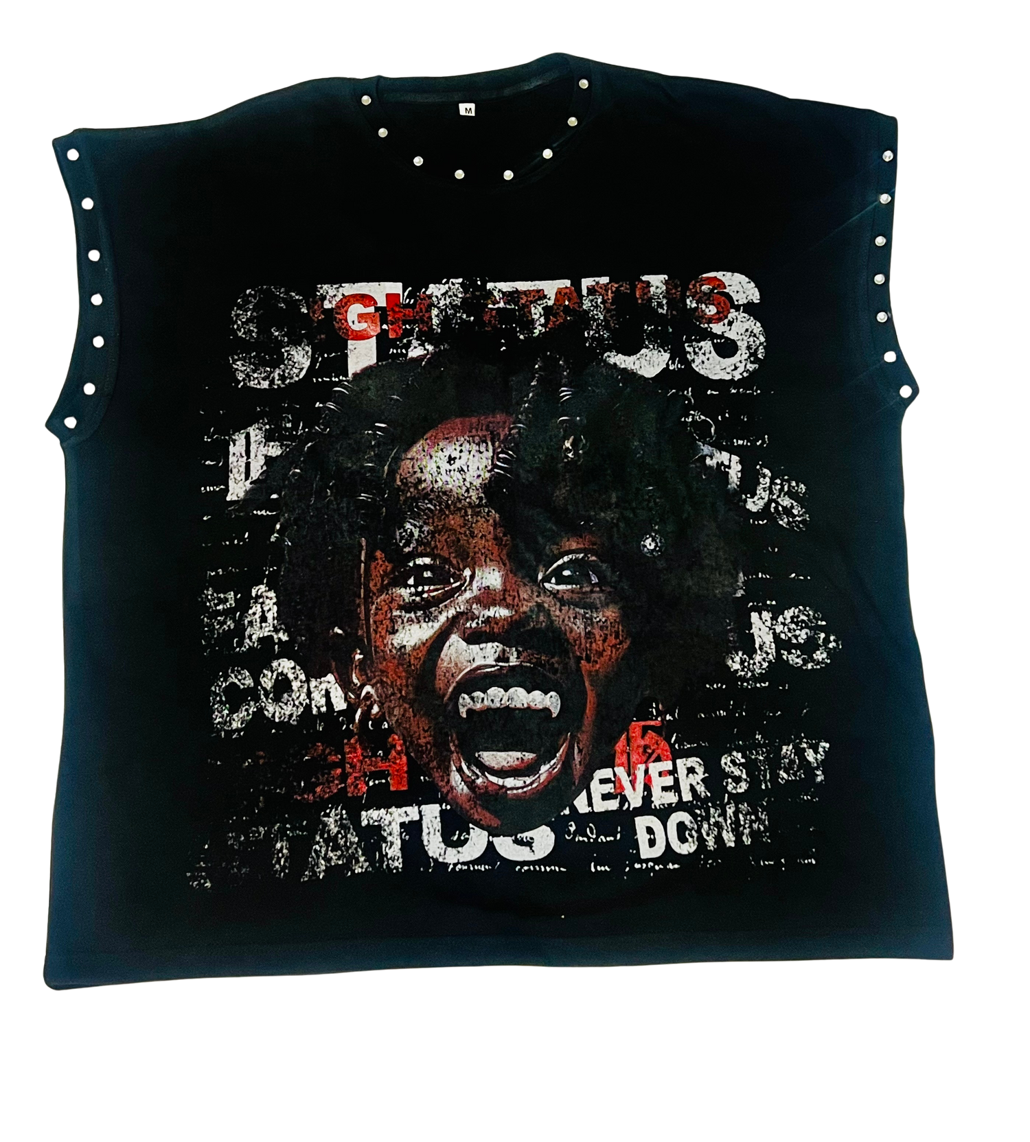 HIGH STATUS &quot;BORN 2 SHINE&quot; CUTOFF SLEEVES TEE