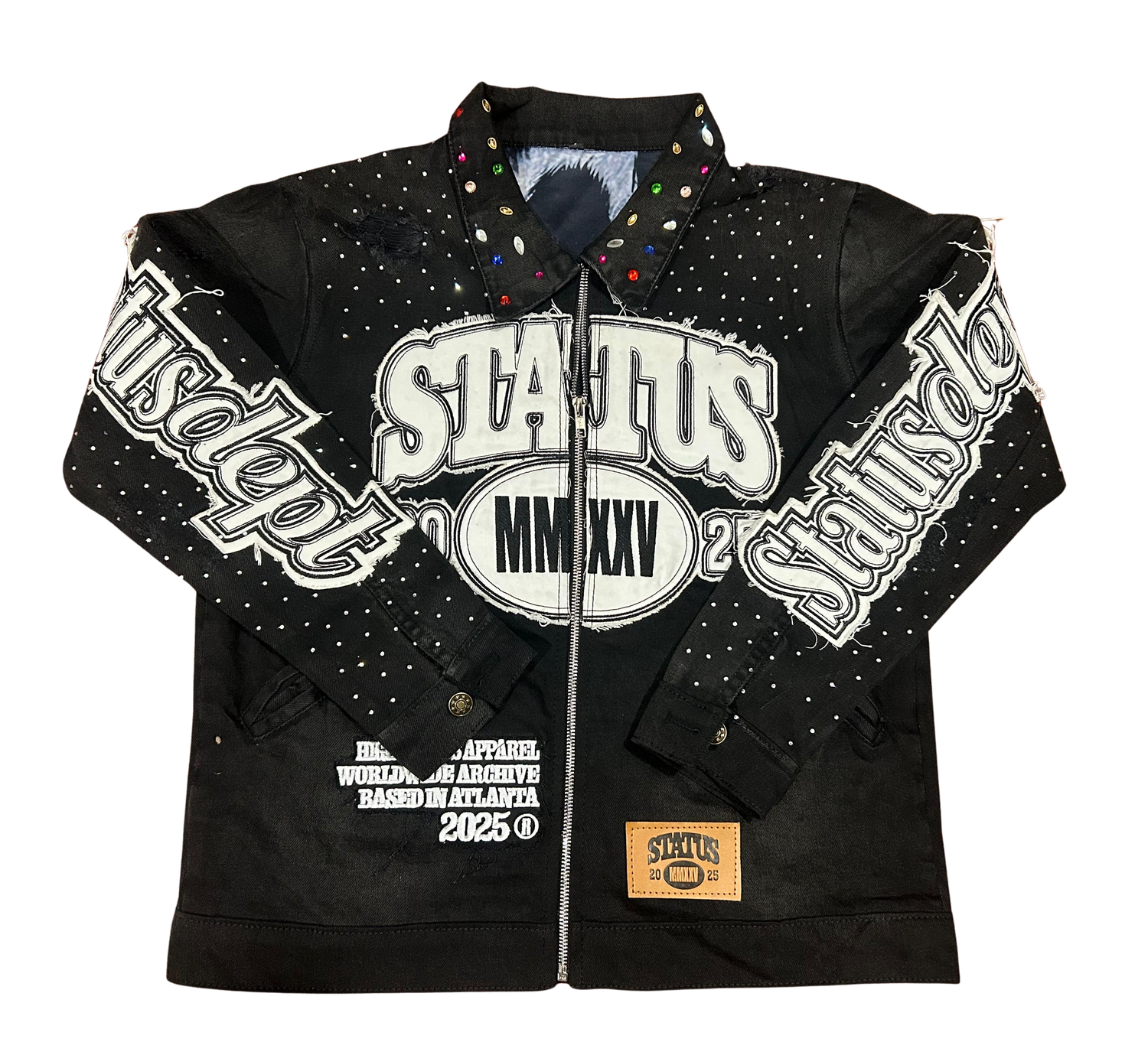 HIGH STATUS RHINESTONES DENIM JACKET