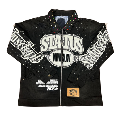HIGH STATUS RHINESTONES DENIM JACKET