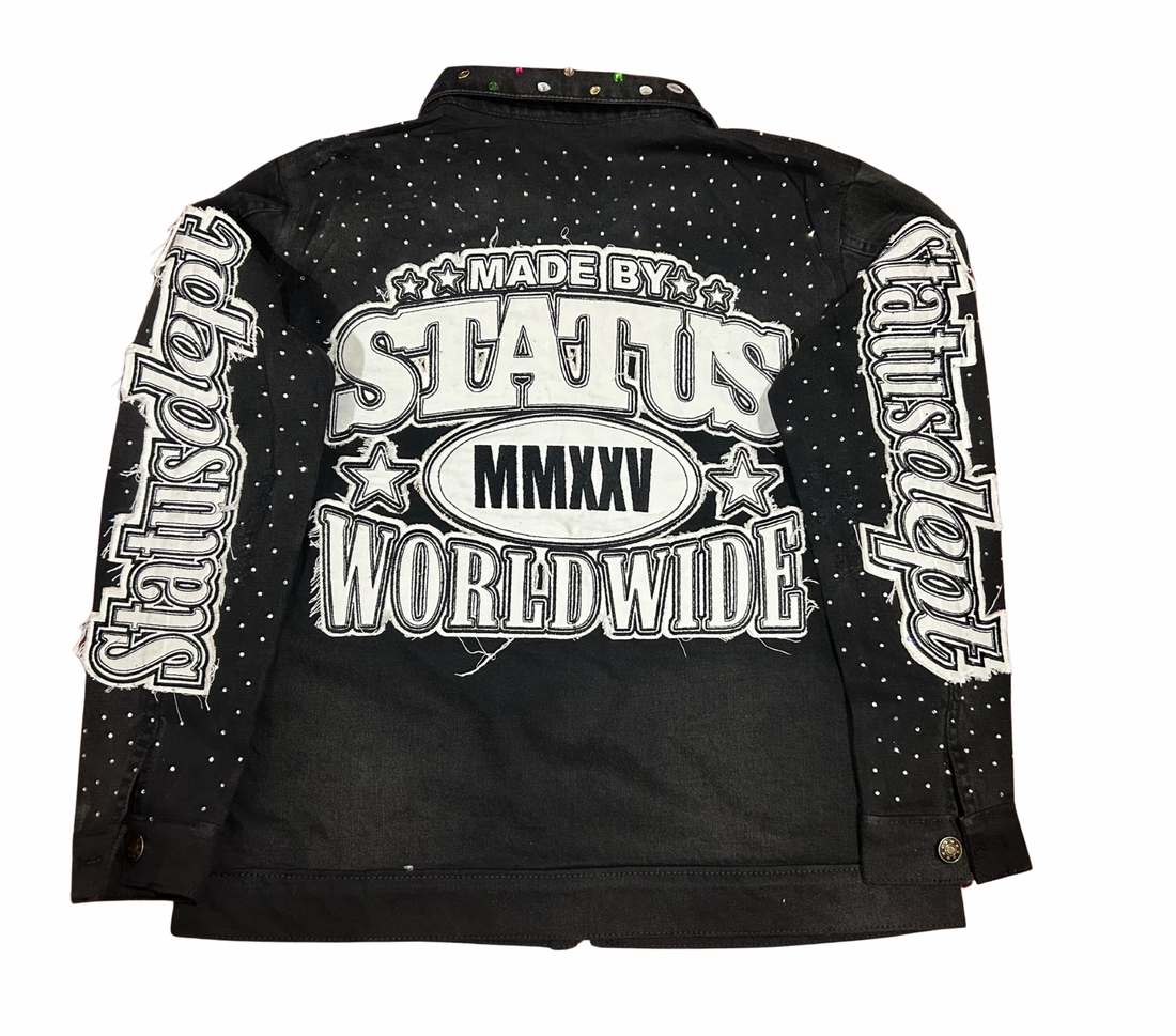 HIGH STATUS RHINESTONES DENIM JACKET