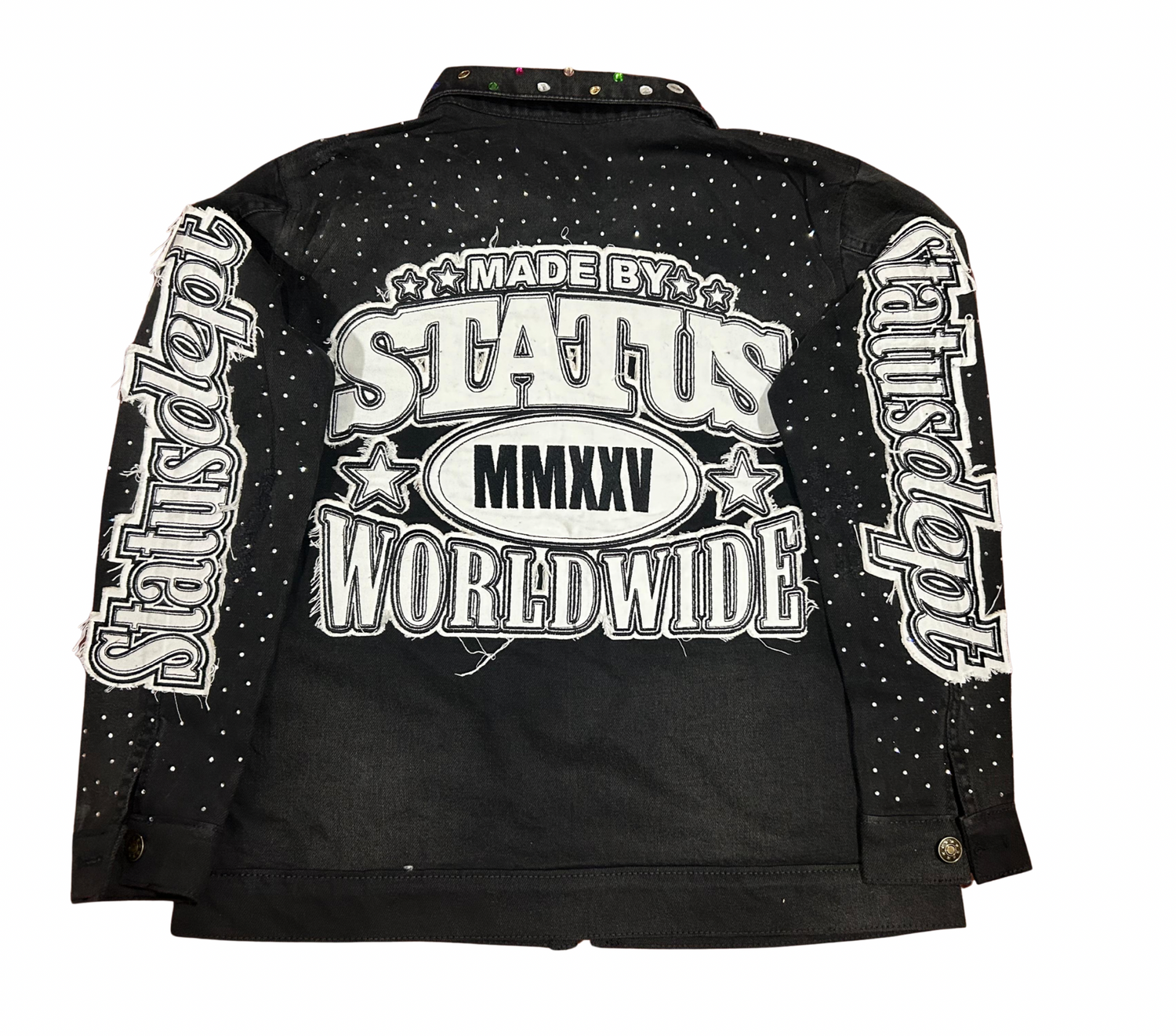 HIGH STATUS RHINESTONES DENIM JACKET