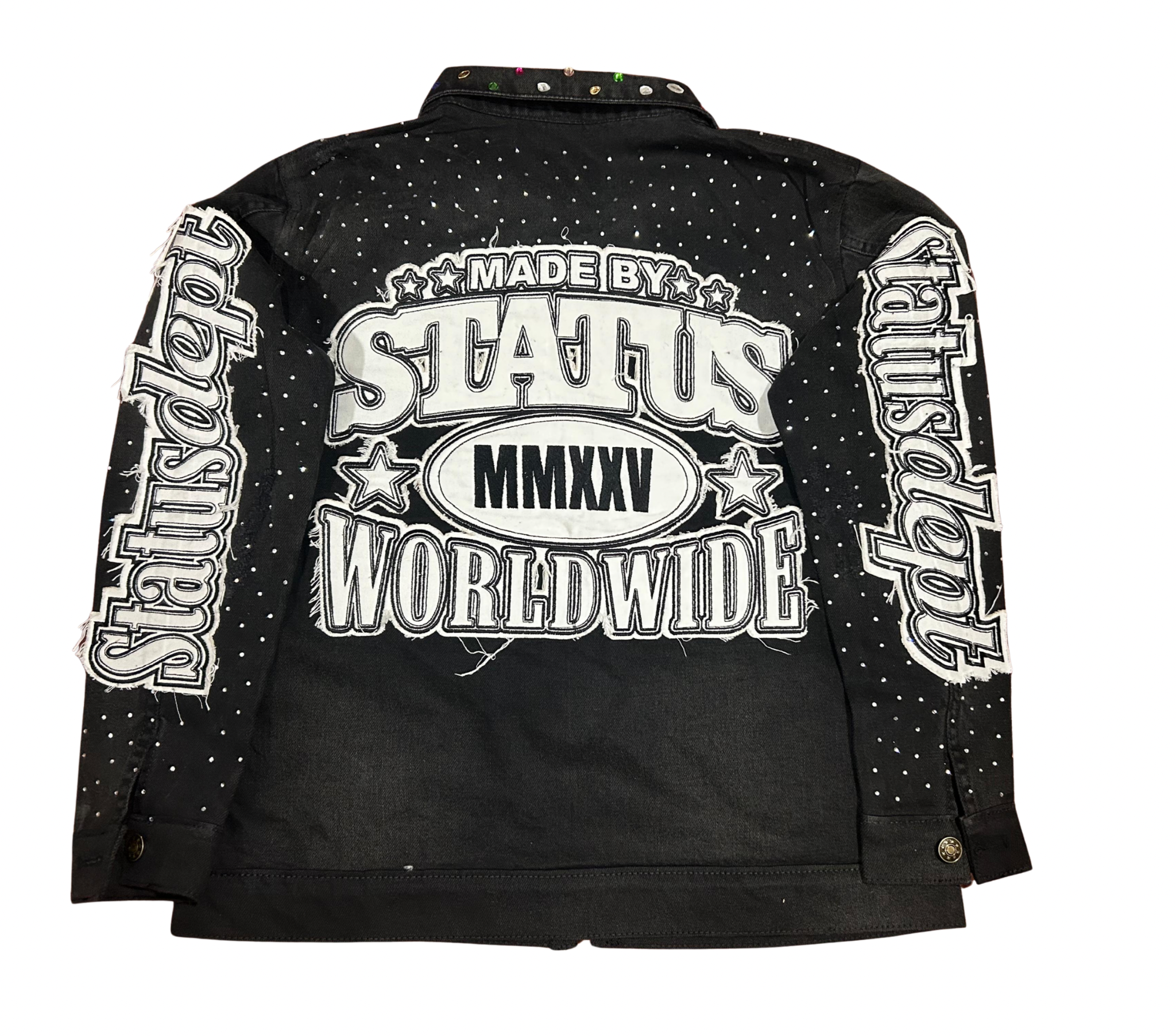 HIGH STATUS RHINESTONES DENIM JACKET