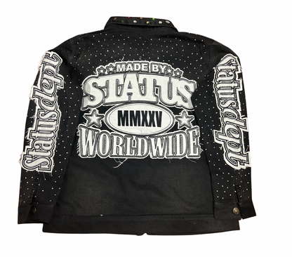 HIGH STATUS RHINESTONES DENIM JACKET
