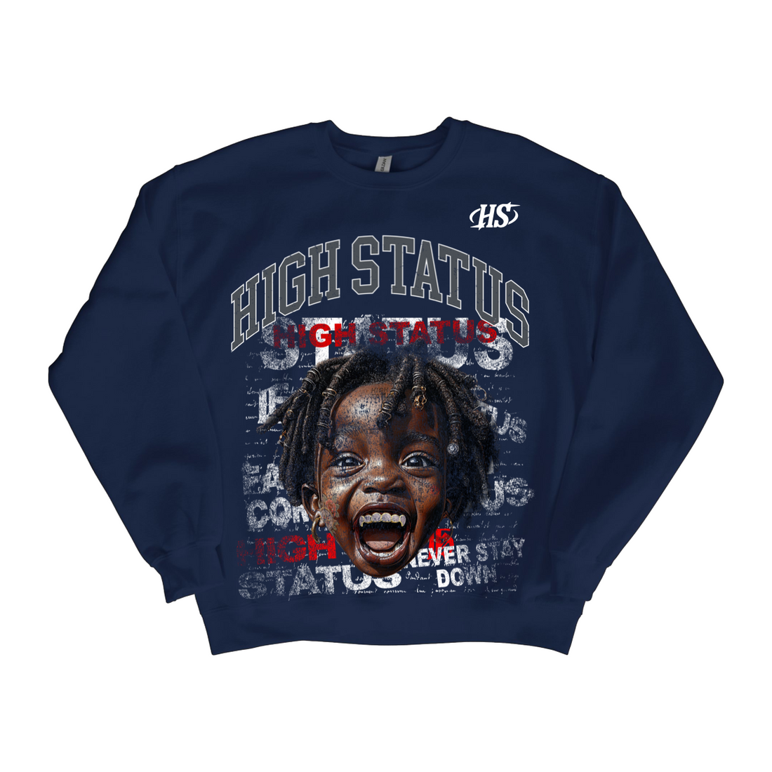 HIGH STATUS &quot;NEVER STAY DOWN&quot; INSPIRATION SWEATER