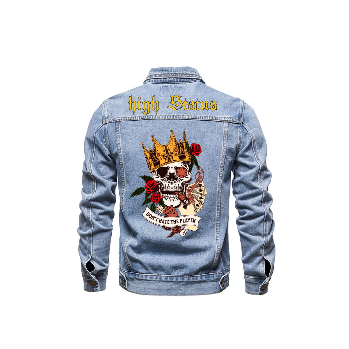 HIGH STATUS "DON'T HATE THE PLAYER" SLIM DENIM JACKET