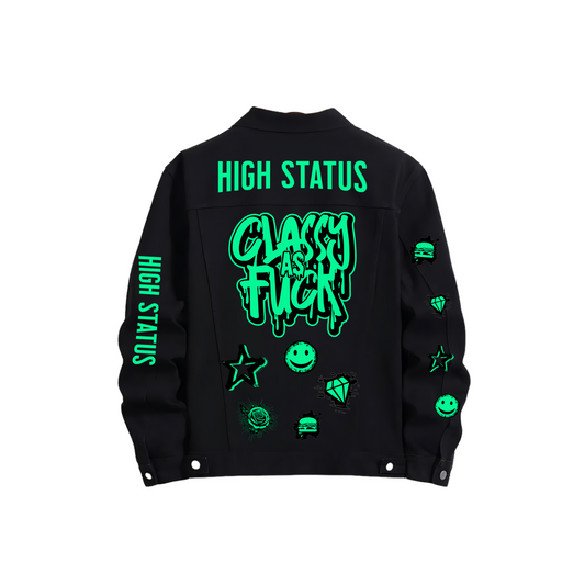 HIGH STATUS DENIM JACKET "CAF" DESIGN