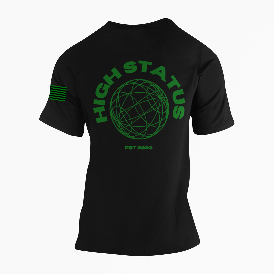 HIGH STATUS CLASSIC GREEN ON BLACK TEE