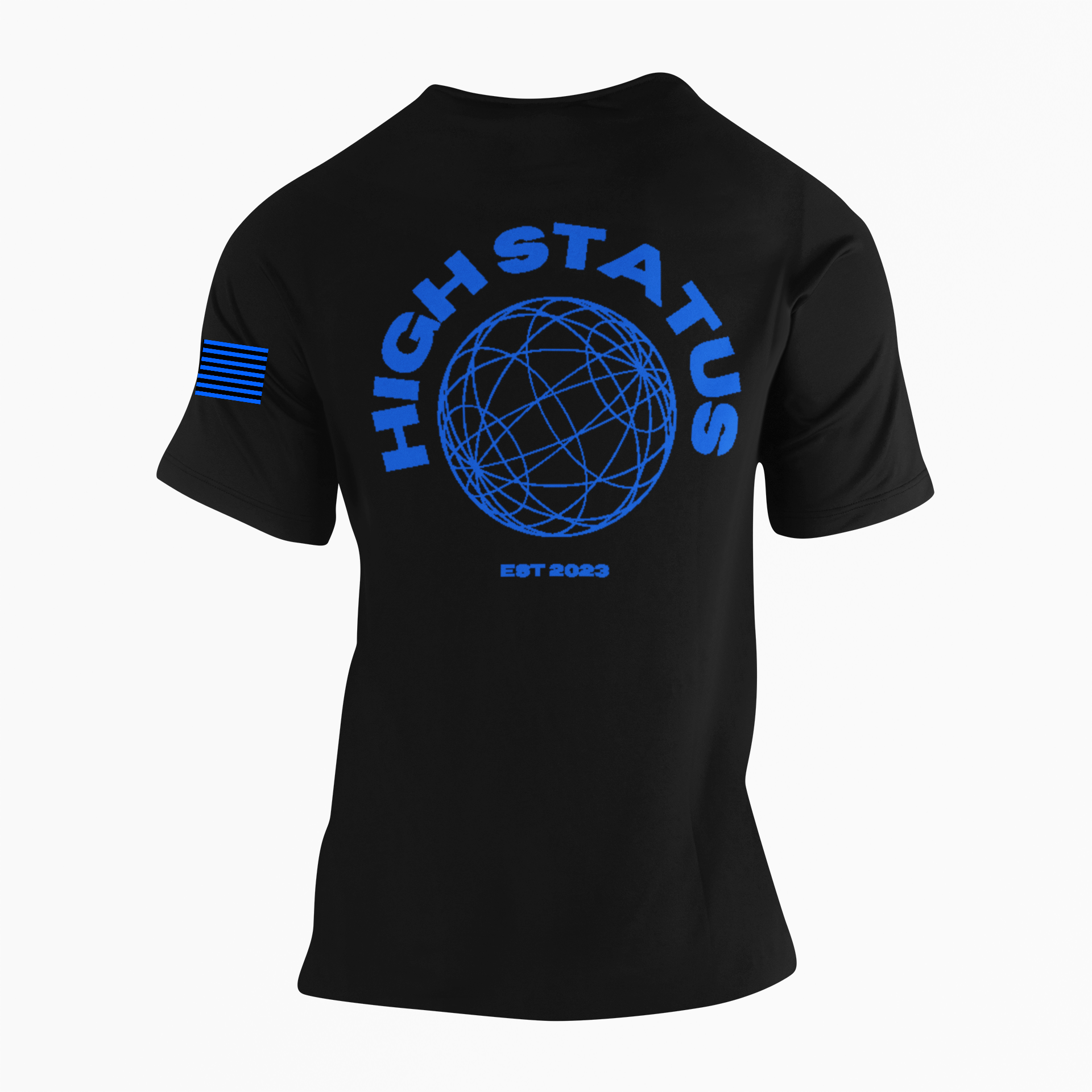 HIGH STATUS CLASSIC BLUE ON BLACK TEE