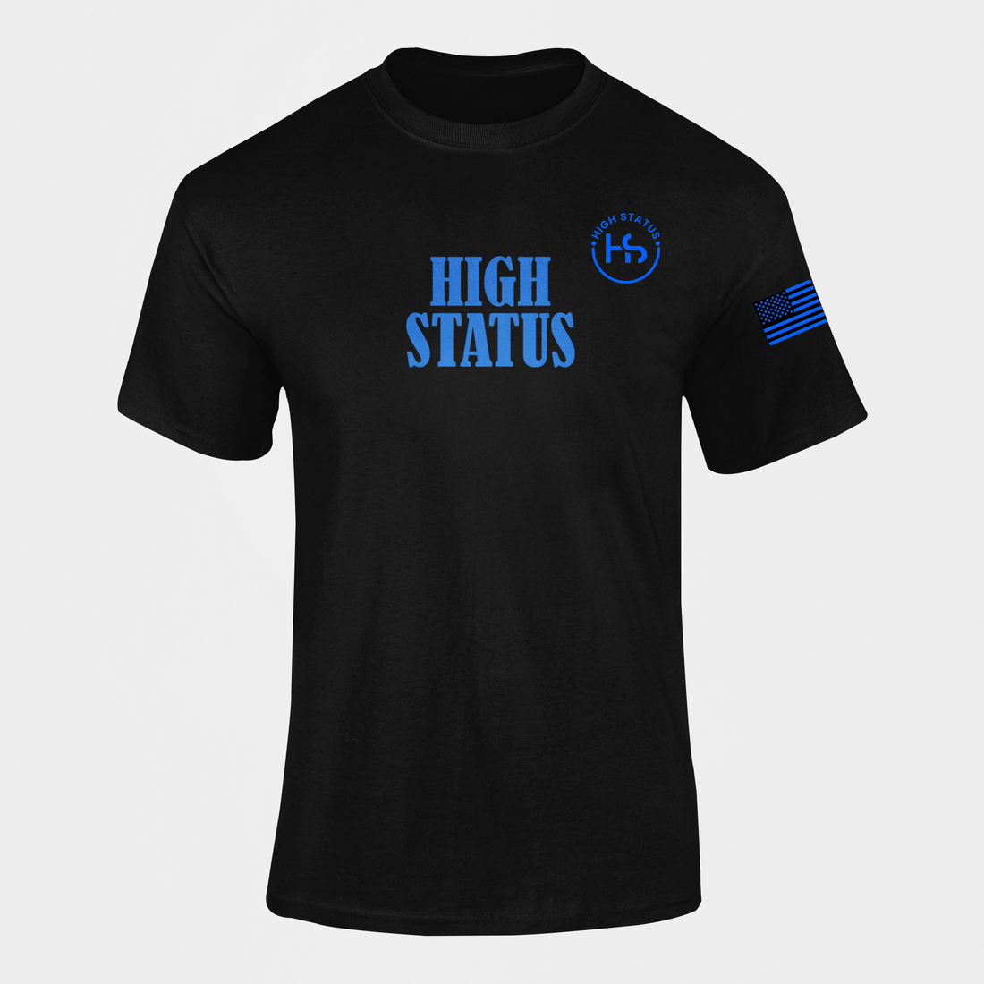 HIGH STATUS CLASSIC BLUE ON BLACK TEE