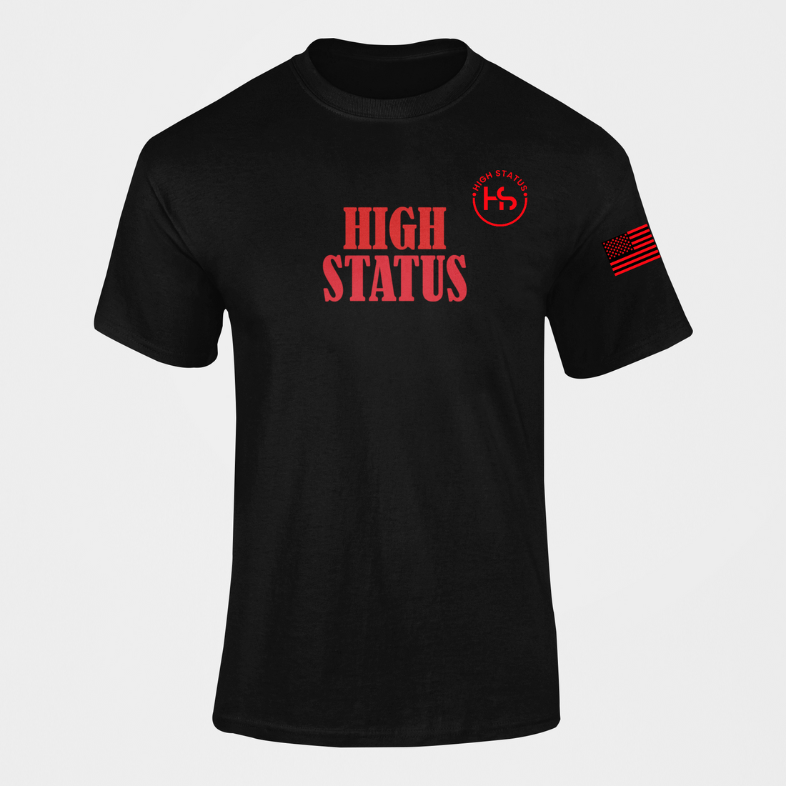 HIGH STATUS CLASSIC RED ON BLACK TEE