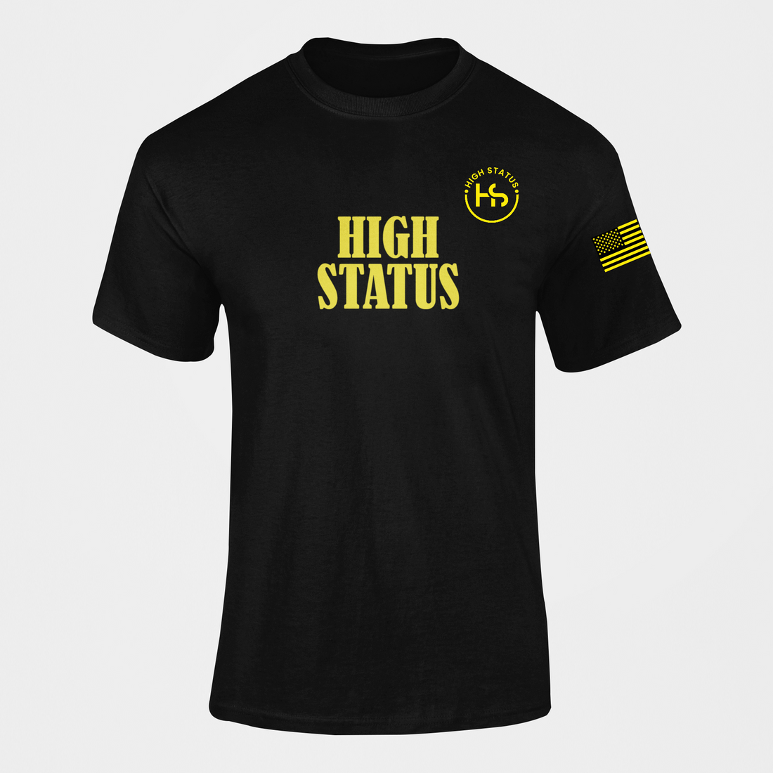 HIGH STATUS CLASSIC YELLOW ON BLACK TEE