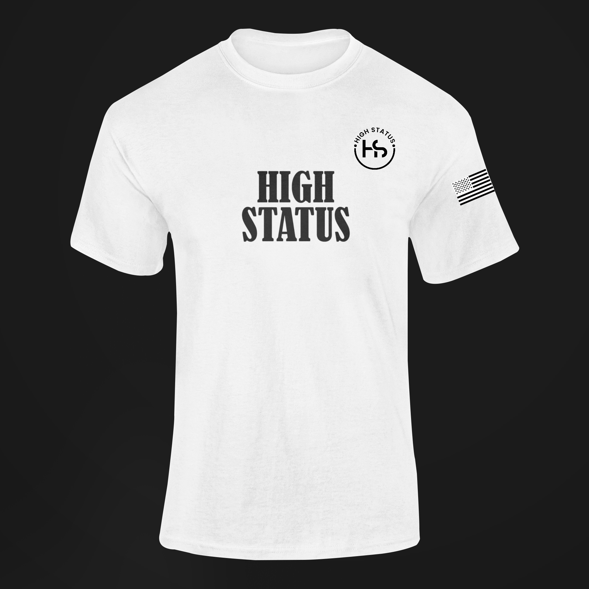 HIGH STATUS CLASSIC BLACK ON WHITE TEE