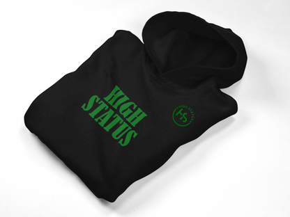 HIGH STATUS CLASSIC GREEN ON BLACK HOODIE