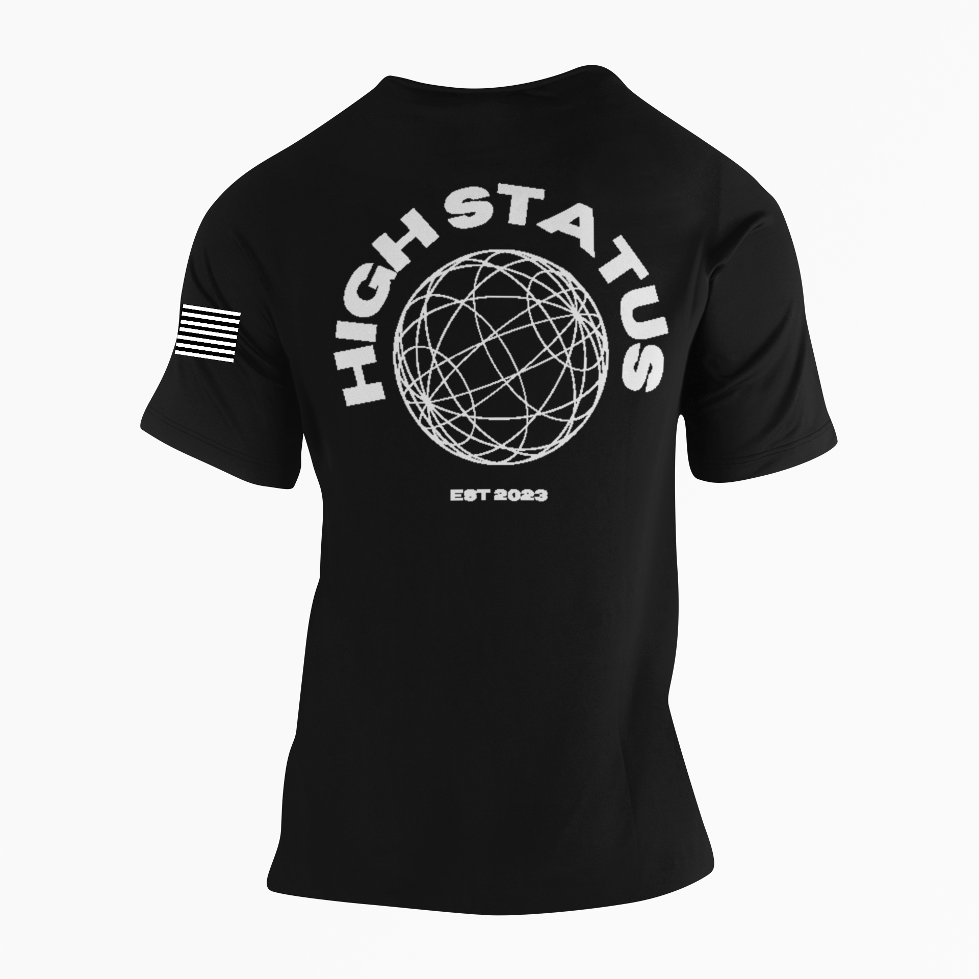 HIGH STATUS CLASSIC WHITE ON BLACK TEE